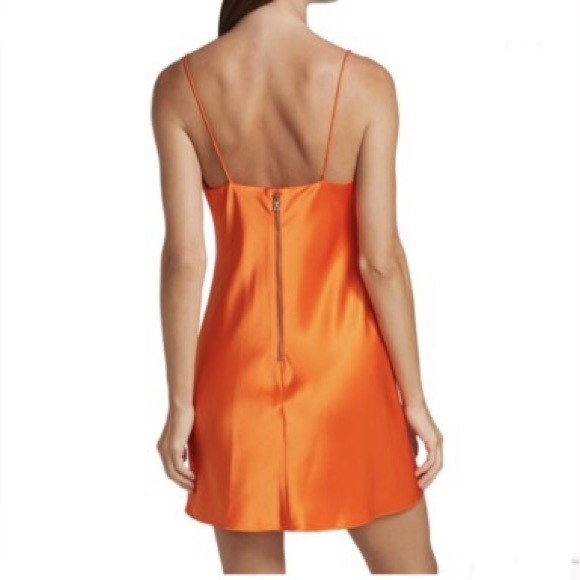 Alice + Olivia Orange Mini Slip Dress | Size: 2 - Picture 2 of 6